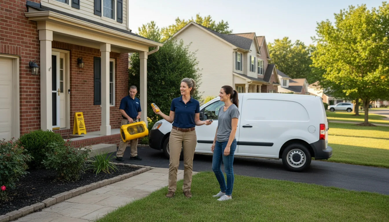 Residential water damage restoration in Waterman, IL